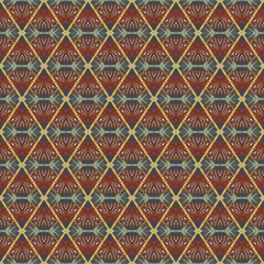 Ceramic tile. Jasper stone. Oriental ornament. Geometric seamless pattern. Illustration in stained glass style. Geometric openwork. Zigzag. Print for wallpaper, wrapping, textile. Jasper tile pattern.