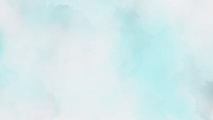 Light blue-green abstract pattern Gradient Painted watercolor paper texture. Green watercolor brush splash pattern.