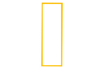 Square, rectangular shape, yellow, collage rectangle made from paper, photo frame on transparent background.