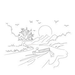 vector illustration of a tree in the background