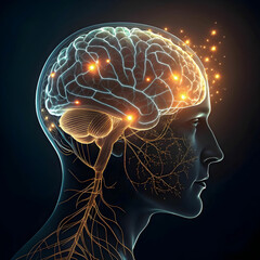 Abstract Human Brain Visualization with Glowing Lines