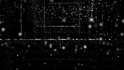 Abstract Black Background with Sparkling Particles and Light Effects