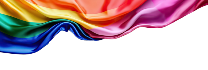 Rainbow Pride flag flowing silk