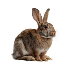 Fototapeta premium Adorable Rabbit Cute and Curious Wildlife on isolated background, generative ai