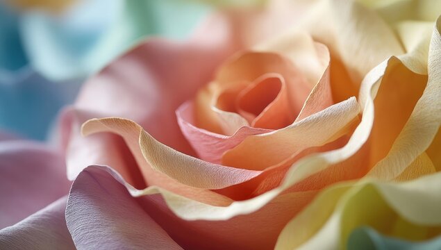 Close-up of a rainbow rose - Powered by Adobe
