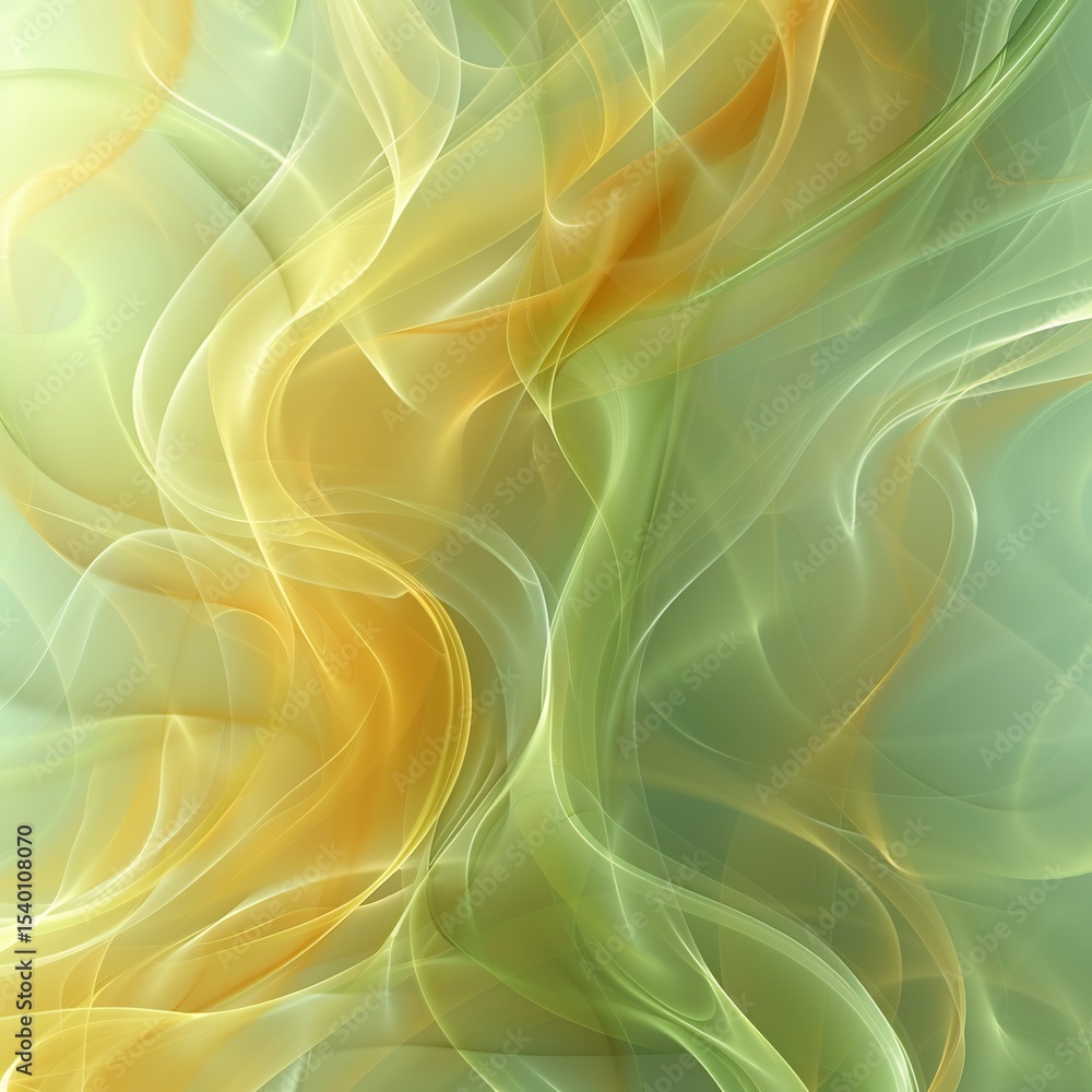 Aufkleber vivid yellow lime green smoke swirling in a soft gradient spiral abstract cloud pattern clean smooth