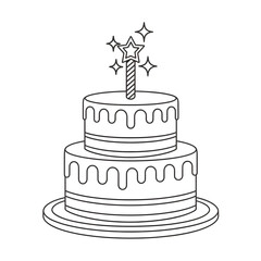 birthday cake vector illustration
