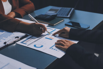 Business Documents, Auditor businesswoman checking searching document legal prepare paperwork or...