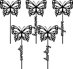 Set of butterfly toppers