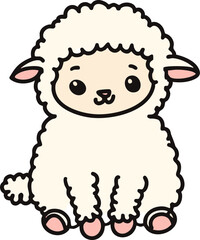 cute vector illustration of a sheep