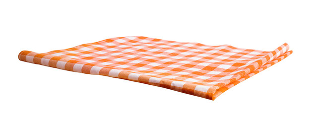 Orange color placemat or tablecloth diecut.For decoration food menu