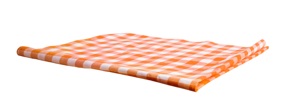 Orange color placemat or tablecloth diecut.For decoration food menu