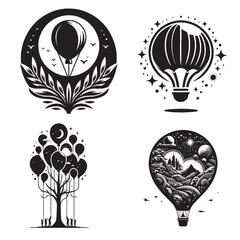 Clean Vector Silhouette of a Balloon Isolated on White Background – Minimal Party and Celebration Icon