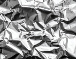 Crinkled Aluminum Foil Surface with Textural Details