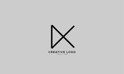 DX XD DK KD Abstract initial monogram letter alphabet logo design