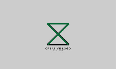 ZZ ZX XZ Abstract initial monogram letter alphabet logo design
