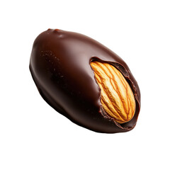Delectable Chocolate Covered Almond: A close-up of a luxurious treat, showcasing a whole almond elegantly encased in a rich, dark chocolate coating. This image captures the essence of indulgence.