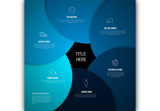 Abstract Blue Swirling Infographic Template Design with Icons