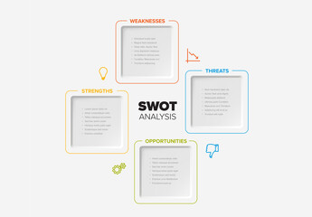 Minimalist SWOT Analysis Diagram for Business Strategy Planning