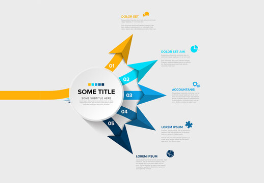 Visually Engaging Infographic Template with Five Step Process Arrows