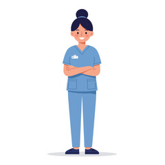 Potrait female nurse vector illustration