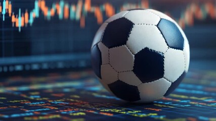Soccer ball on a financial chart - Powered by Adobe