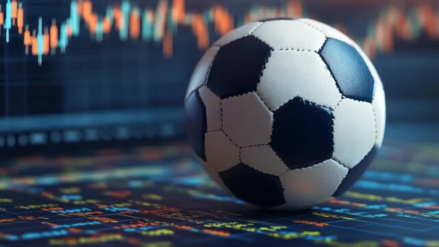 Soccer ball on a financial chart - Powered by Adobe