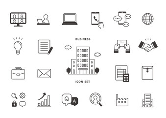 ビジネス関連のシンプルなアイコンセット