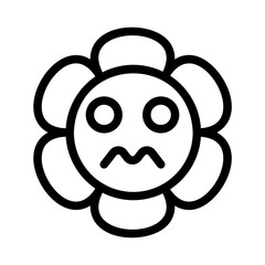 a collection of icons containing various expressions depicted as flowers such as happy, sad, joyful or others