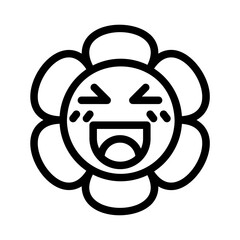 a collection of icons containing various expressions depicted as flowers such as happy, sad, joyful or others
