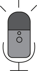 Minimalist Vector Microphone Illustration in Flat Cartoon Style, Ideal for Podcast, Voice Recording, and Media Content Icon