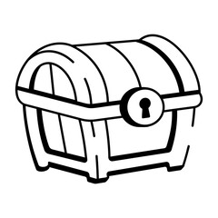 A doodle style icon of a treasure box
