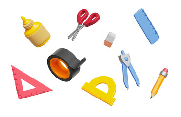 학교 사무실 용품 문구류 학용품 세트 Stationery Set of School and Office Supplies