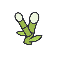 Stylized Illustration Of Green Bamboo Stalks On A Transparent Backdrop