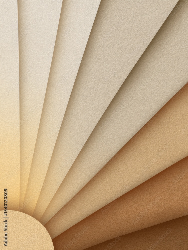 Poster layered paper cut sunbeam pattern with clean space for design elements in a minimalist aesthetic