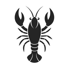 Black Lobster Silhouette Icon: Seafood Delicacy or Marine Life Graphic

