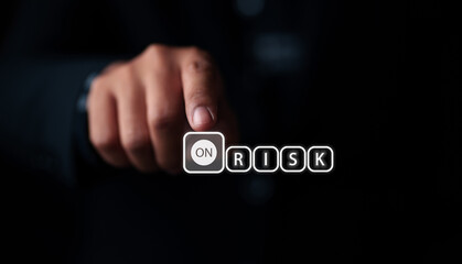Decision-making process on risk management business setting digital image dark environment close-up viewpoint
