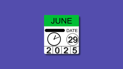 July 29 date 2025 illustration . calendar animation on a black background. and stunning 4k illustration .