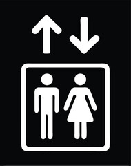 Elevator sign Vector illustration , Lift icon set , Elevator, lift sign, Elevator icon isolated, elevator symbol.