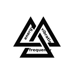 Tattoo design of 3 triangles 369 in black color