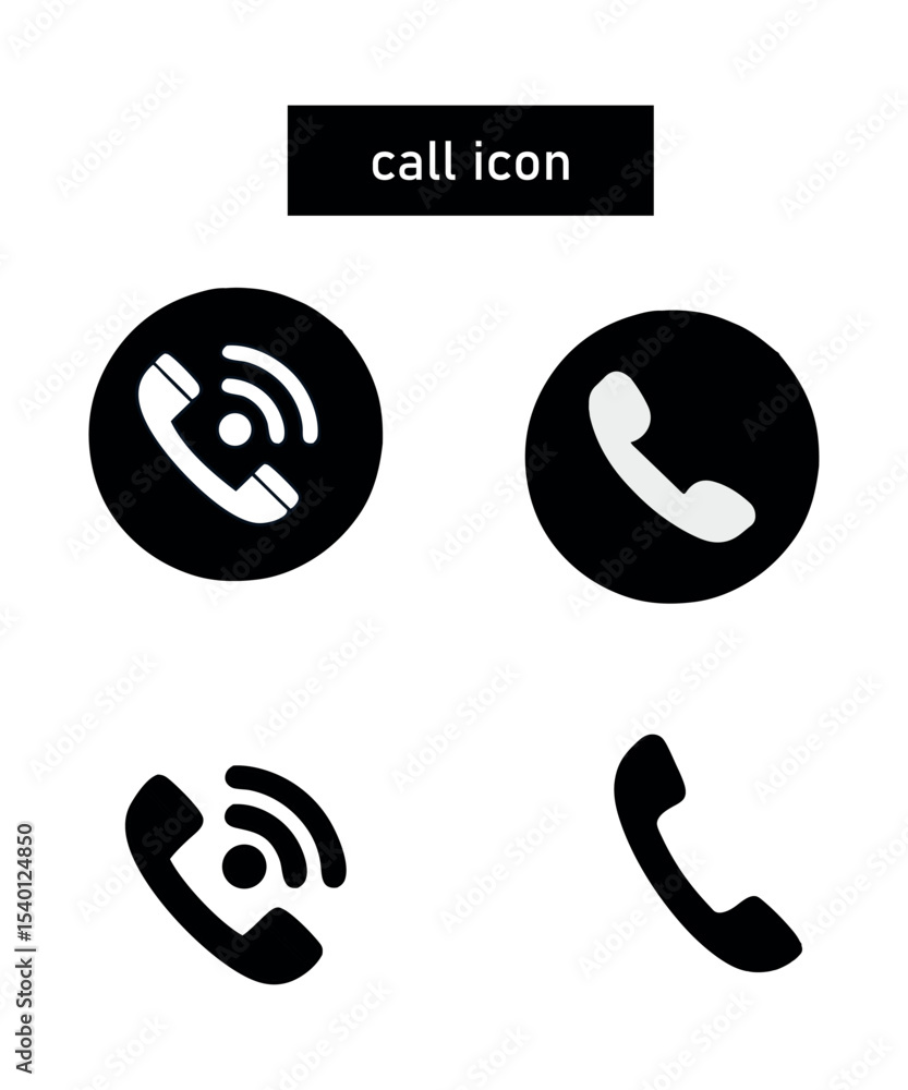 Aufkleber call icon, phone icon ,a vector icon set of glossy round contact us buttons for web design
