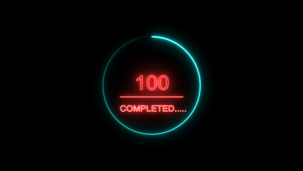 A dynamic loading illustration, and glowing neon limited time animation . on a black background. and creating a stunning 4k illustration.