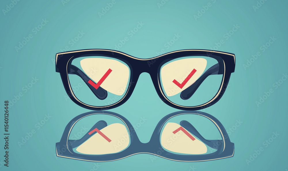Poster productivity hacks for enhanced focus glasses with check marks digital workspace minimalistic design