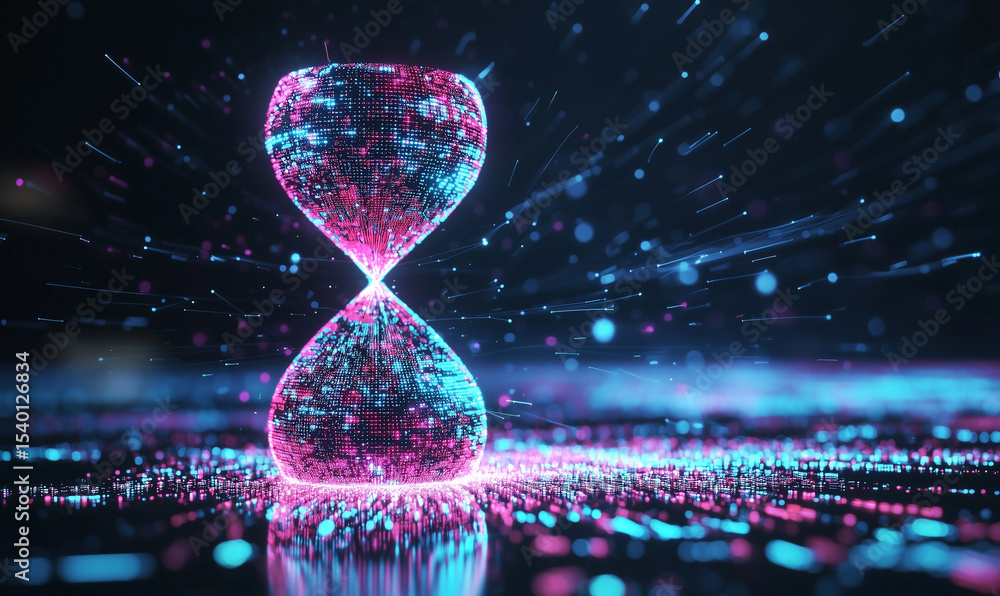 Poster time management techniques for enhanced productivity digital space visual art futuristic conceptual 