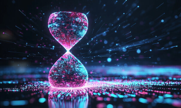 Time management techniques for enhanced productivity digital space visual art futuristic conceptual approach