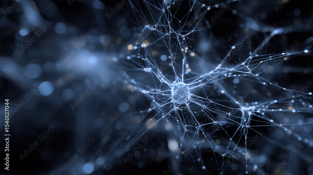 Poster abstract neural connections showcasing artificial intelligence and digital communication