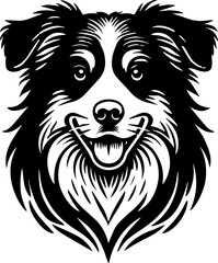 SVG file shepherd dog black and white vector for printing, cutting