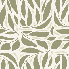 Abstract leaves seamless pattern