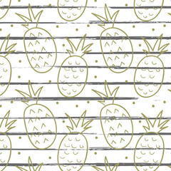 Seamless pineapple pattern for textile fabric or wallpaper backgrounds