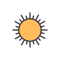 Stylized Sun Illustration With Radiant Rays On Transparent Backdrop